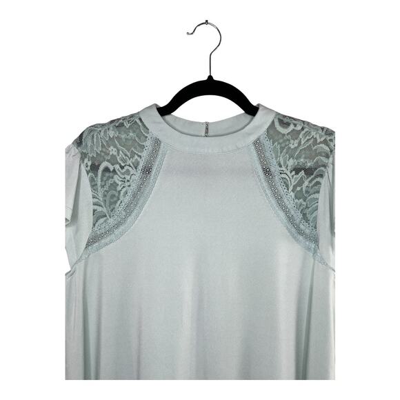 Torrid Mint Green Lace Short Sleeve Top Size 0 - Picture 2 of 7